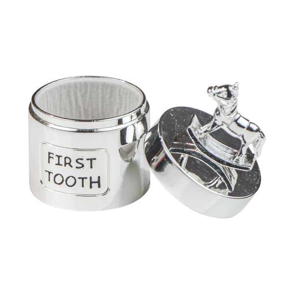 M1 JG2 MEU PRIMEIRO DENTE/CACHO SILVERPLATE CAVALO BALANCO AZUL