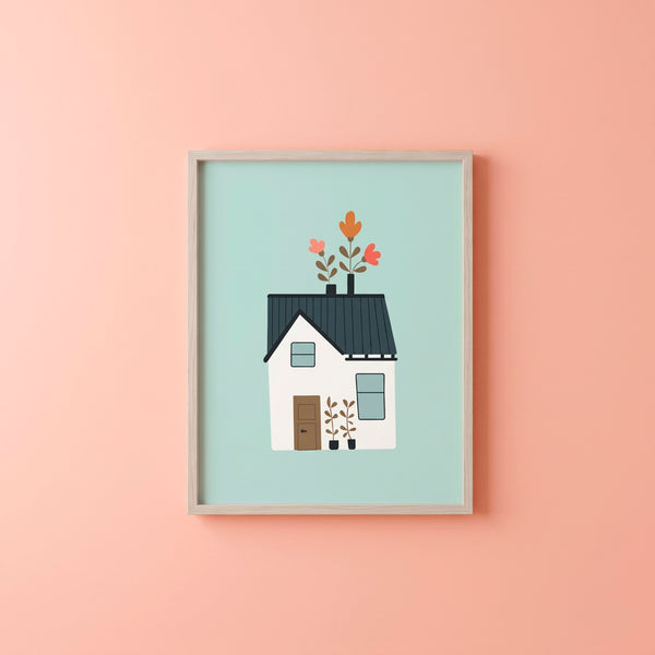 QUADRO CASINHA TELHADO CINZA - MOLDURANM