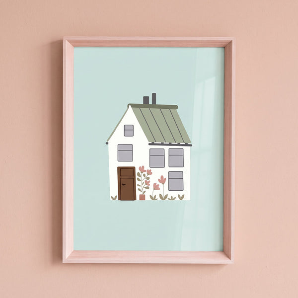 QUADRO CASINHA TELHADO BEGE - MOLDURANM