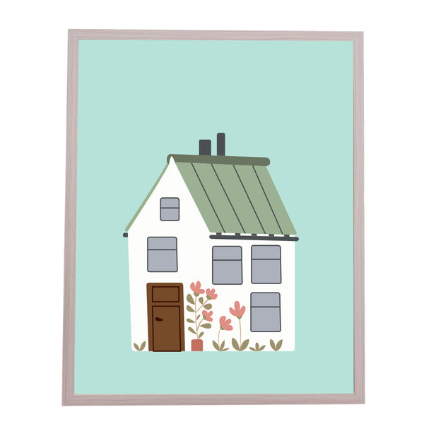 QUADRO CASINHA TELHADO BEGE - MOLDURANM