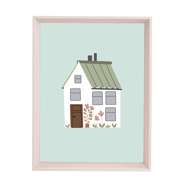 QUADRO CASINHA TELHADO BEGE - MOLDURANM