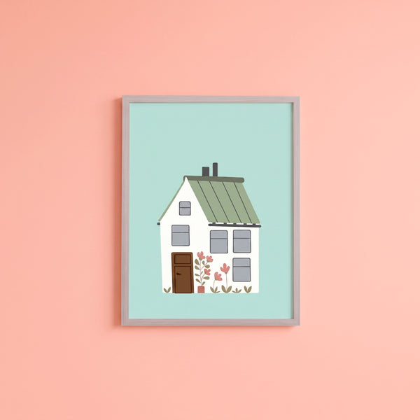QUADRO CASINHA TELHADO BEGE - MOLDURANM