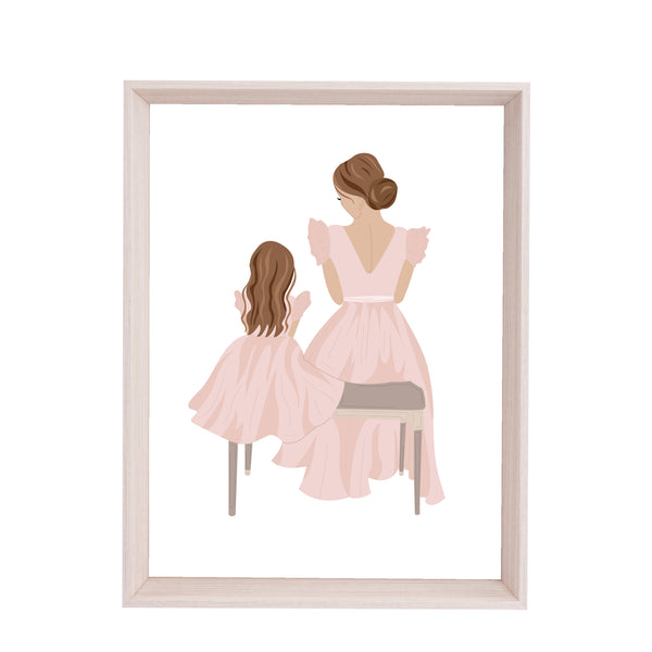 QUADRO BAILARINA MAE E FILHA - MOLDURANGG