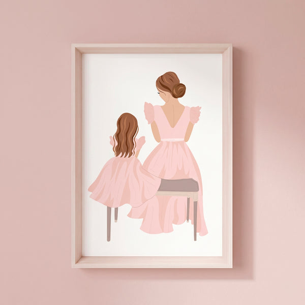 QUADRO BAILARINA MAE E FILHA - MOLDURANGG