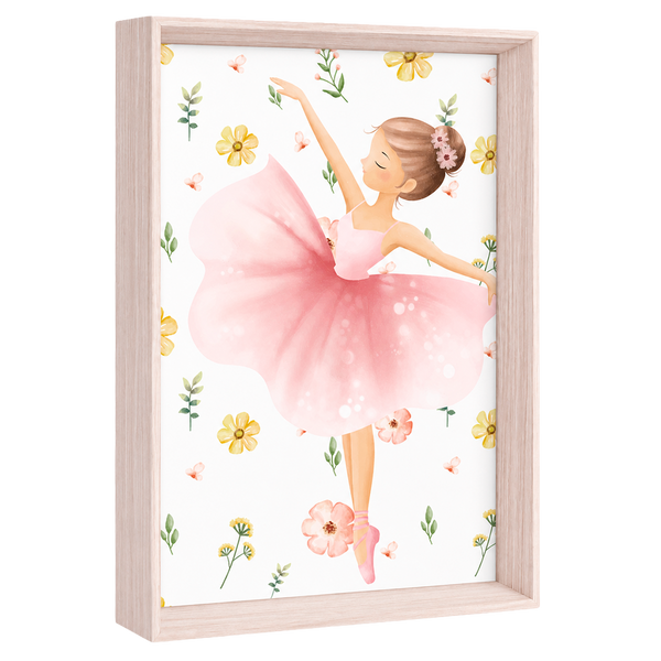 QUADRO BAILARINHA COM FLORES (MOLDURANM)