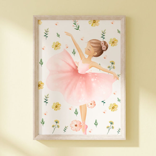 QUADRO BAILARINHA COM FLORES (MOLDURANM)