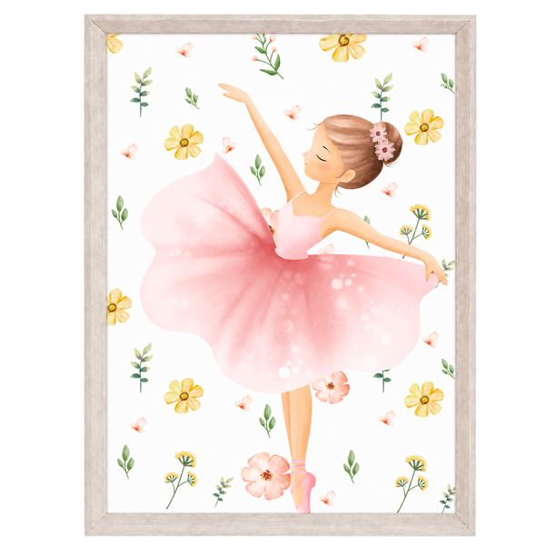 QUADRO BAILARINHA COM FLORES (MOLDURANM)