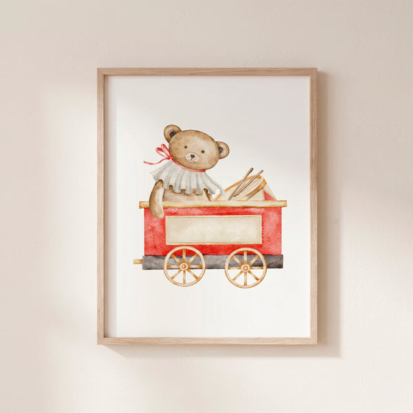 QUADRO LOCOMOTIVA COM BRINQUEDOS (MOLDURAR)