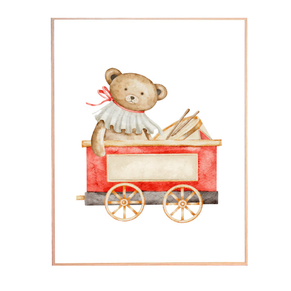 QUADRO LOCOMOTIVA COM BRINQUEDOS (MOLDURAR)