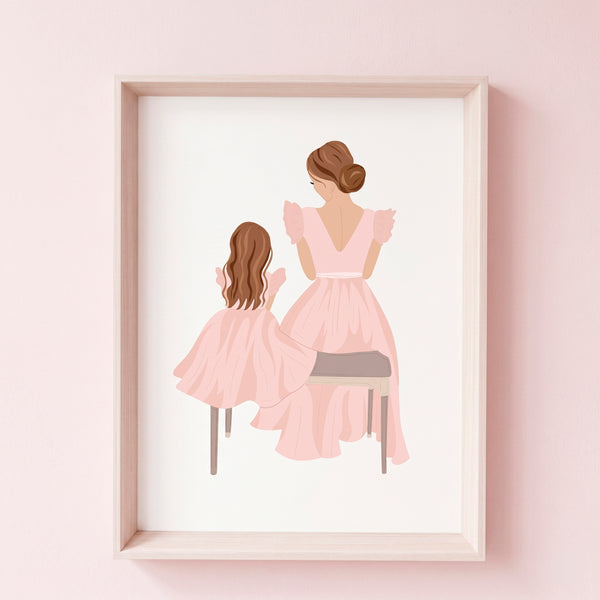 QUADRO BAILARINA MAE E FILHA - MOLDURANG