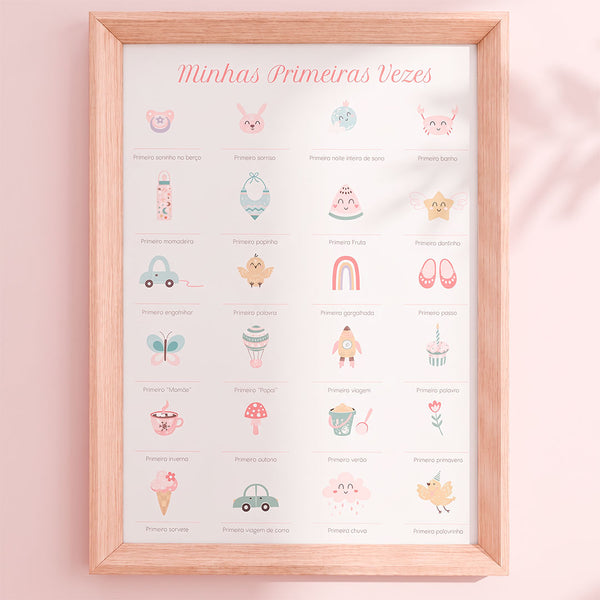 QUADRO PRIMEIRAS VEZES ROSA (MOLDURANM) - ACOMPANHA CARIMBEIRA