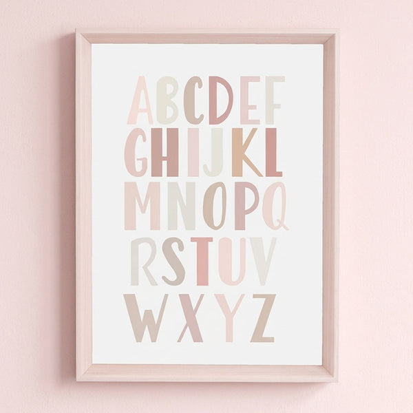 QUADRO ABC PASTEL ROSA - MOLDURANM