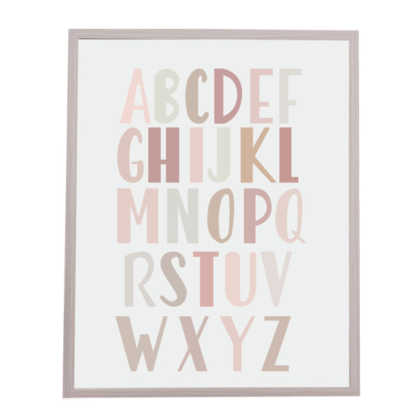 QUADRO ABC PASTEL ROSA - MOLDURANM