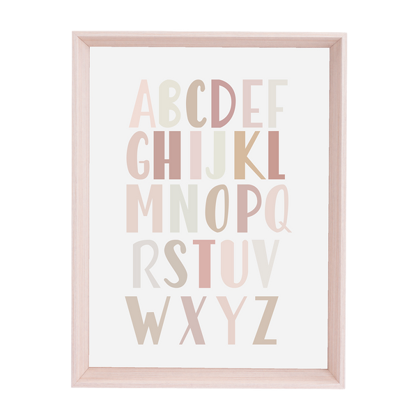QUADRO ABC PASTEL ROSA - MOLDURANM