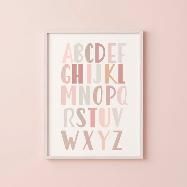 QUADRO ABC PASTEL ROSA - MOLDURANM