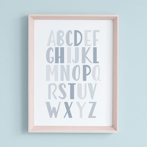 QUADRO ABC PASTEL AZUL - MOLDURANM