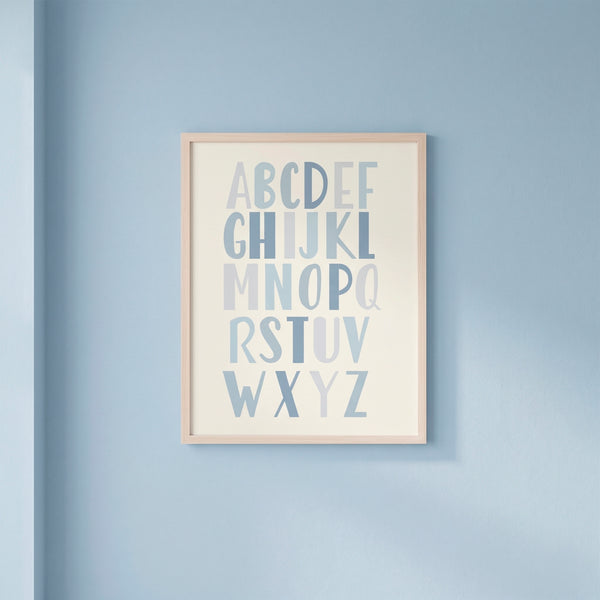 QUADRO ABC PASTEL AZUL - MOLDURANM