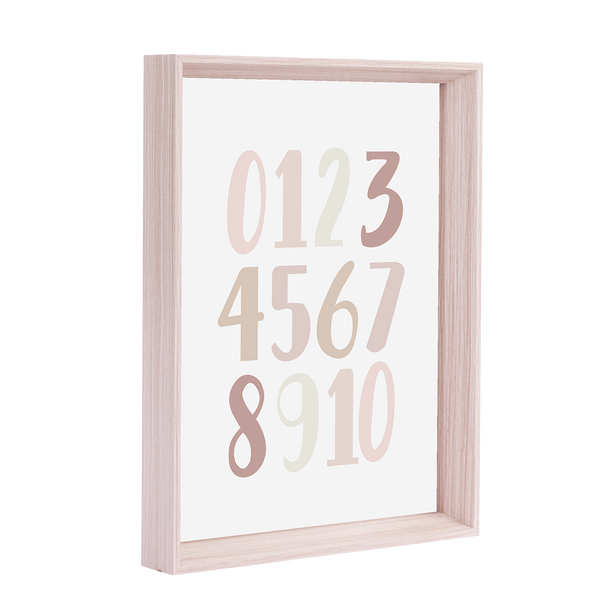 QUADRO NUMEROS PASTEL ROSA - MOLDURANM