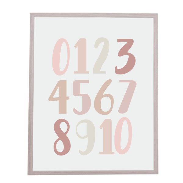 QUADRO NUMEROS PASTEL ROSA - MOLDURANM