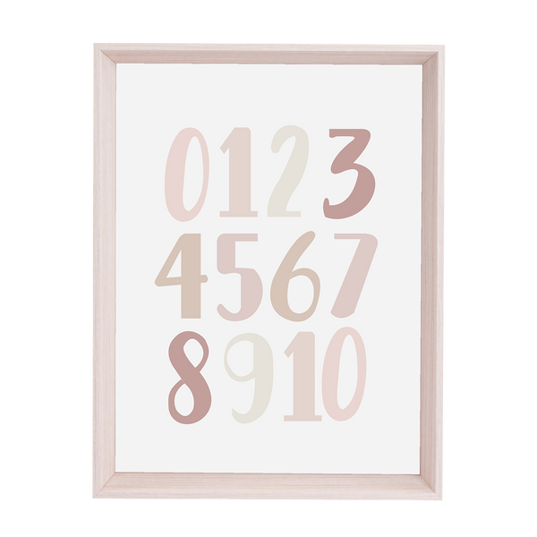 QUADRO NUMEROS PASTEL ROSA - MOLDURANM