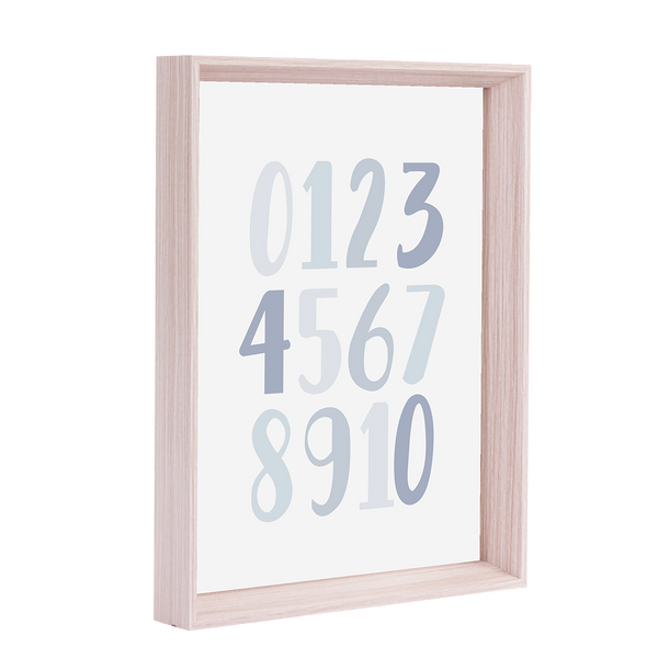 QUADRO NUMEROS PASTEL AZUL - MOLDURANM
