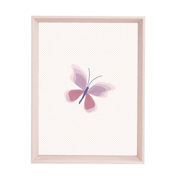 QUADRO BORBOLETA LILAS COM FUNDO BRANCO - MOLDURANM