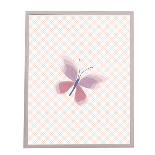 QUADRO BORBOLETA LILAS COM FUNDO BRANCO - MOLDURANM
