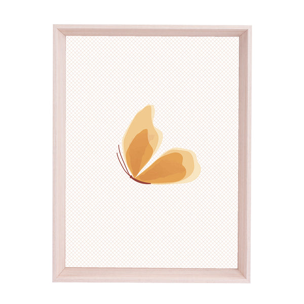QUADRO BORBOLETA LARANJA COM FUNDO BRANCO - MOLDURANM