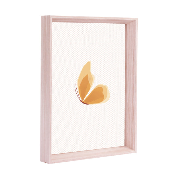 QUADRO BORBOLETA LARANJA COM FUNDO BRANCO - MOLDURANM