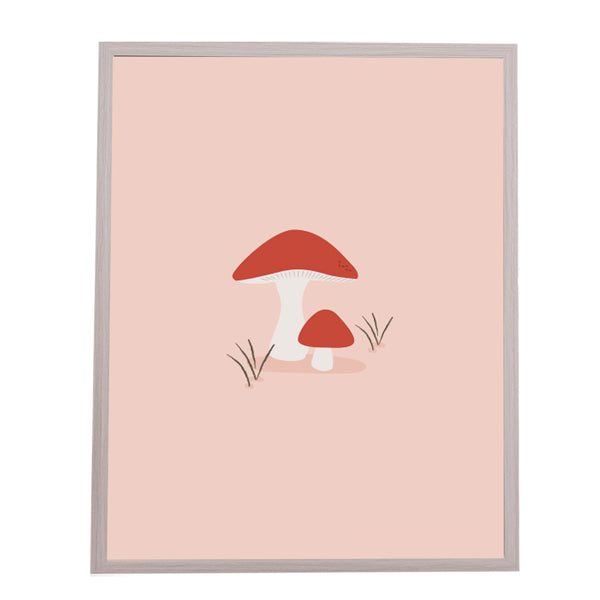 QUADRO COGUMELO COM FUNDO ROSA (MOLDURANM)