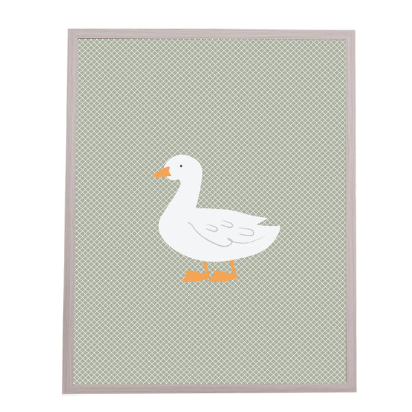 QUADRO PATINHO COM FUNDO VERDE (MOLDURANM)