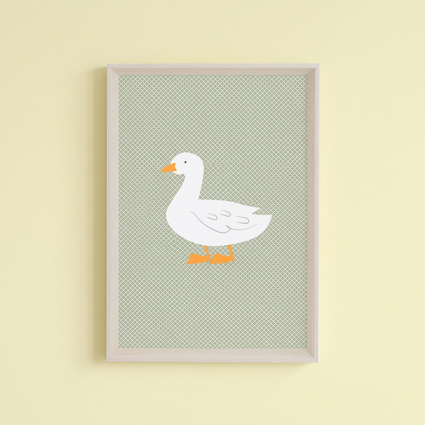 QUADRO PATINHO COM FUNDO VERDE (MOLDURANM)