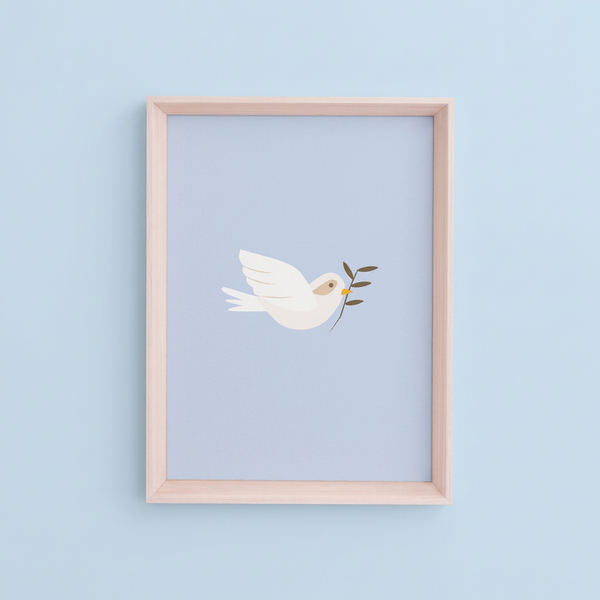 QUADRO PASSARO COM FUNDO AZUL (MOLDURANM)