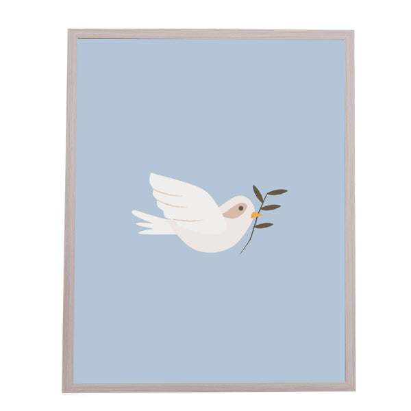 QUADRO PASSARO COM FUNDO AZUL (MOLDURANM)