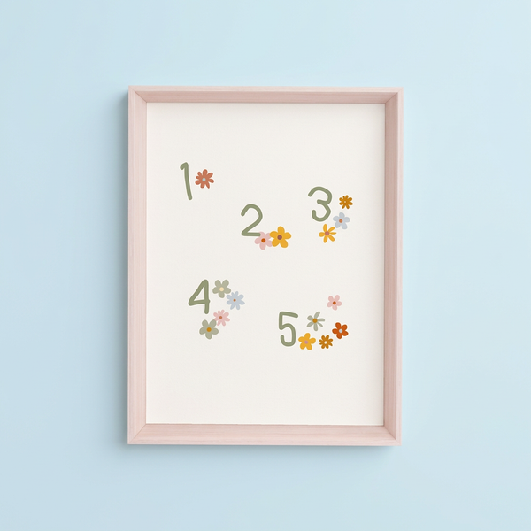 QUADRO 123 COM FLORES (MOLDURANM)