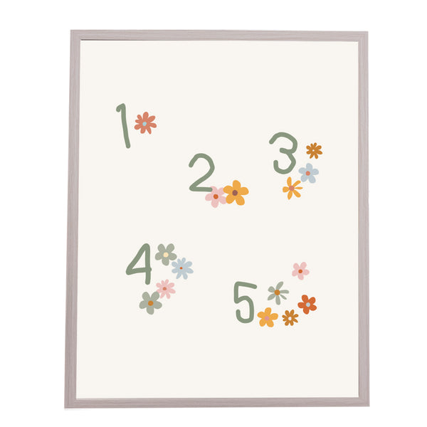 QUADRO 123 COM FLORES (MOLDURANM)