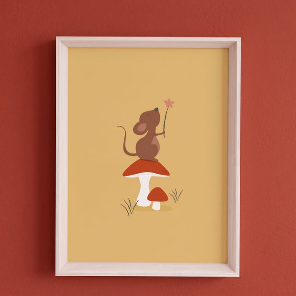 QUADRO RATINHO NO COGUMELO (MOLDURANGG)