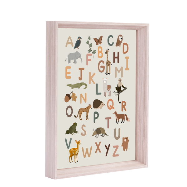 QUADRO ABC FLORESTA COM FUNDO BEGE (MOLDURANGG)