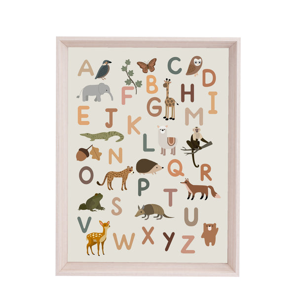 QUADRO ABC FLORESTA COM FUNDO BEGE (MOLDURANGG)