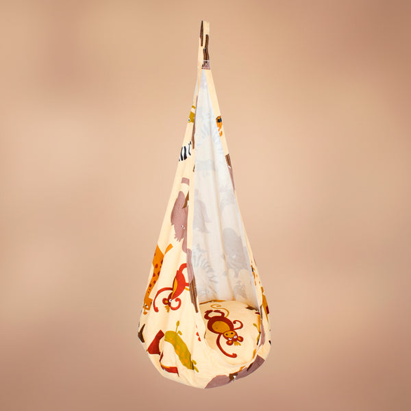 M1 BALANCO DE TECIDO ZOO  + ALMOFADA INFLAVEL +  GANCHO TECIDO