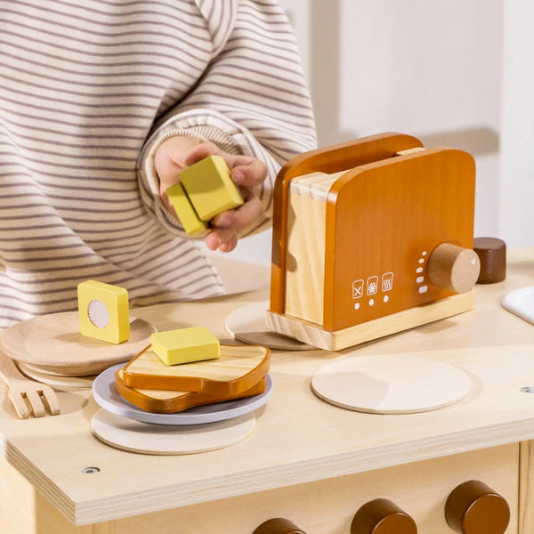 JOGO DE TORRADEIRA PAO E  MANTEIGA DE BRINCADEIRA