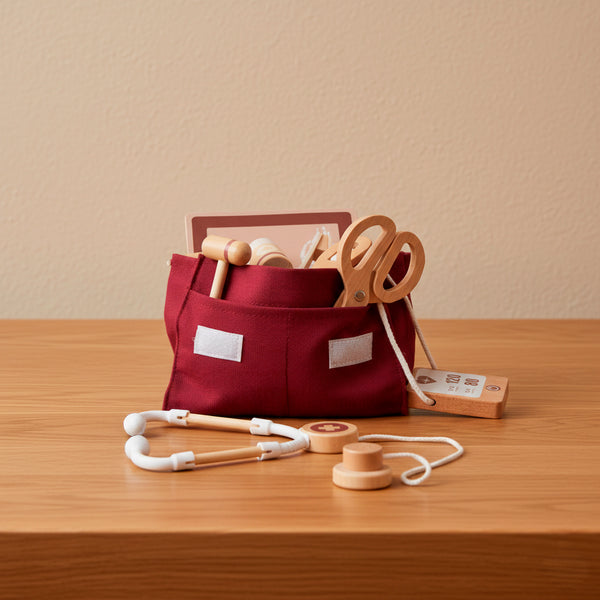 KIT DE MEDICO COMPLETO EM MADEIRA