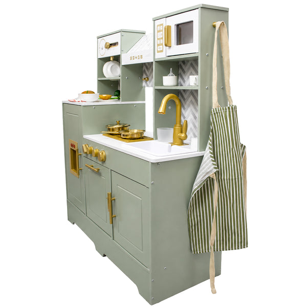 COZINHA INFANTIL VERDE OLIVA COMPLETA