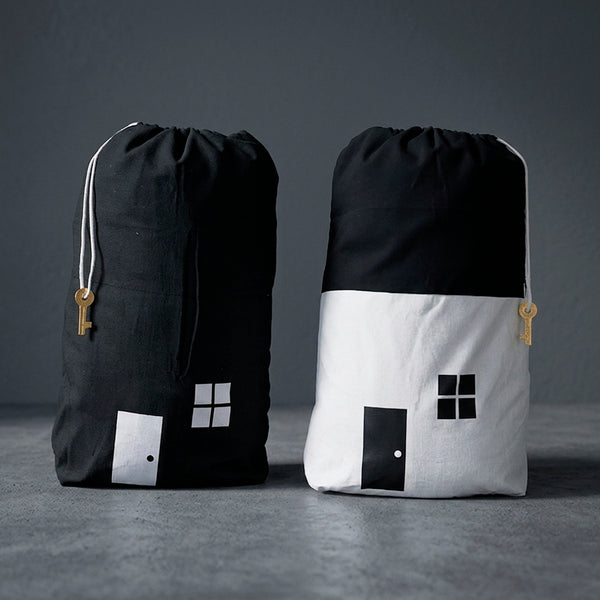JG 2 CESTO BRINQUEDO CASINHA PRETO E BRANCO