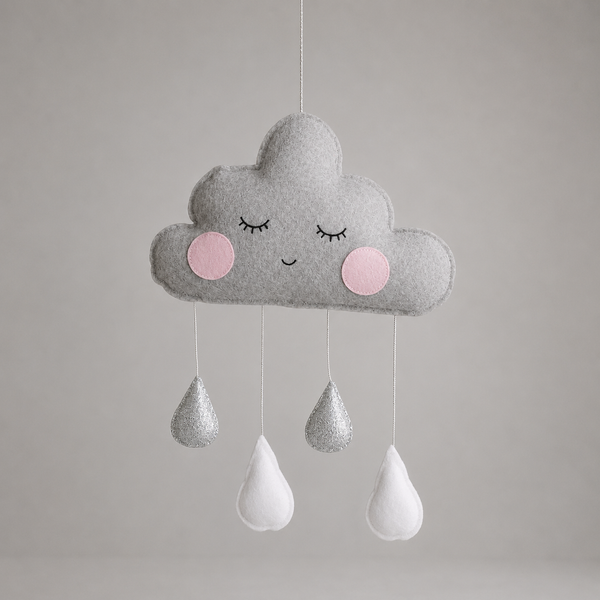 DECORACAO TETO NUVEM FOFA COM GOTAS BRILHANTES