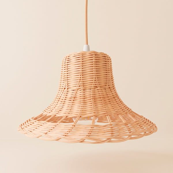 PENDENTE DE RATTAN CONE C/ FIO ENERGIZADO