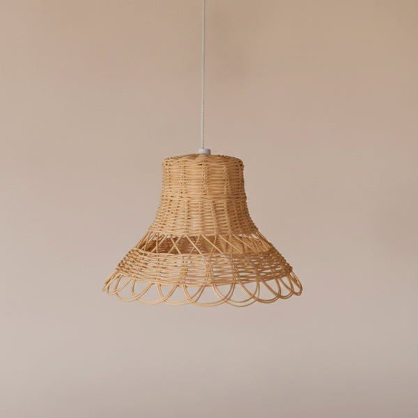 PENDENTE DE RATTAN FLOR C/ FIO ENERGIZADO