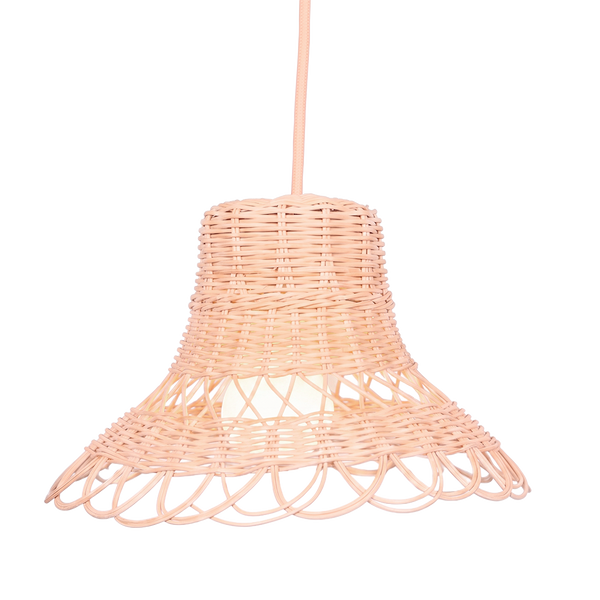 PENDENTE DE RATTAN FLOR C/ FIO ENERGIZADO