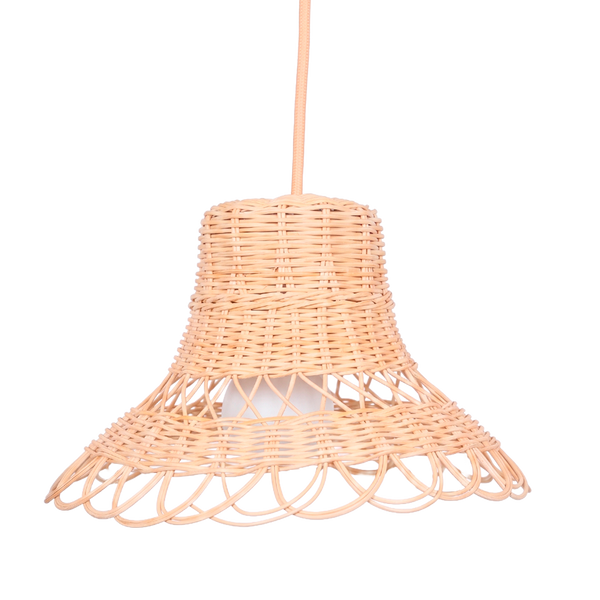 PENDENTE DE RATTAN FLOR C/ FIO ENERGIZADO