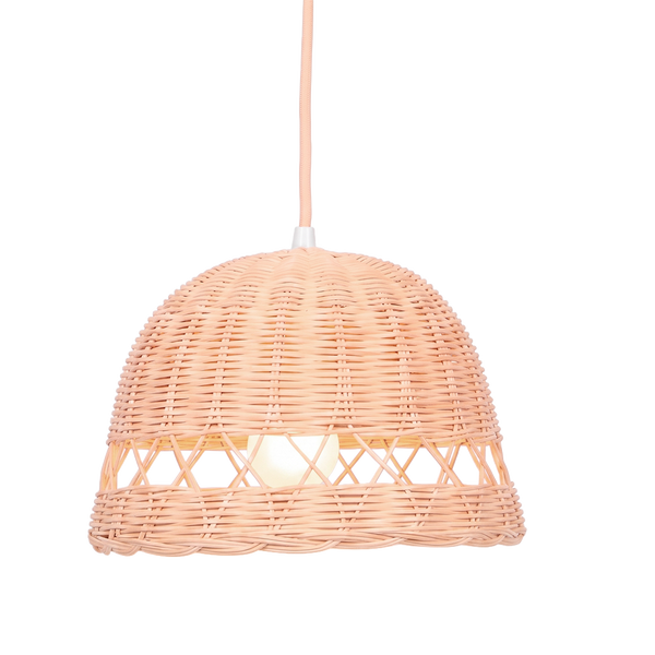 PENDENTE DE RATTAN DOMO C/ FIO ENERGIZADO